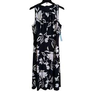 London Times Keyhole Midi  Floral Dress